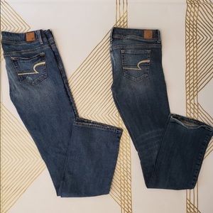 2 pairs of size 6 American eagle jeans